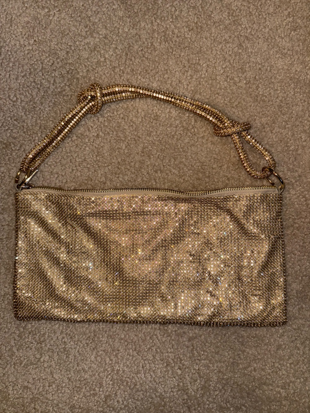 Gold Evening Shoulder Bag - Unbranded Sparkle Clutch